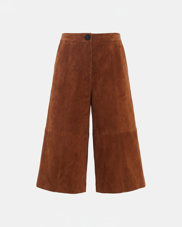 Pollux Bermuda Shorts Mahogany goatskin leather Bermuda shorts ZAPA