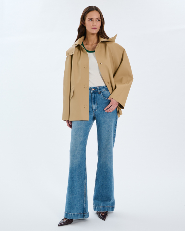 Parker Parka Sand-colored water-repellent parka ZAPA