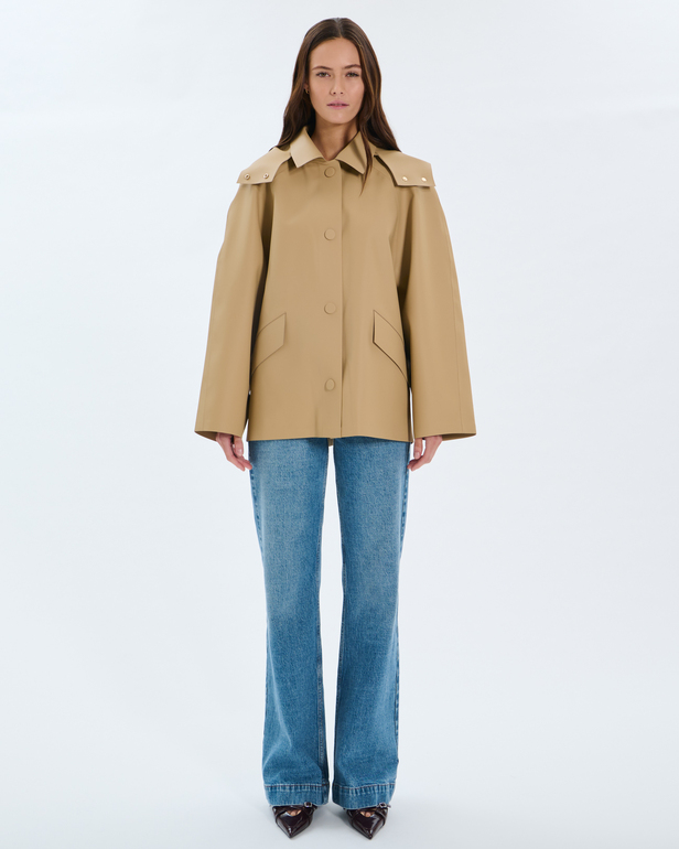 Parker Parka Sand-colored water-repellent parka ZAPA