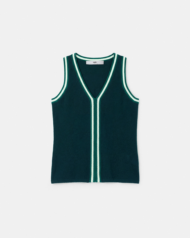Nymphea Sweater Green sleeveless sweater ZAPA