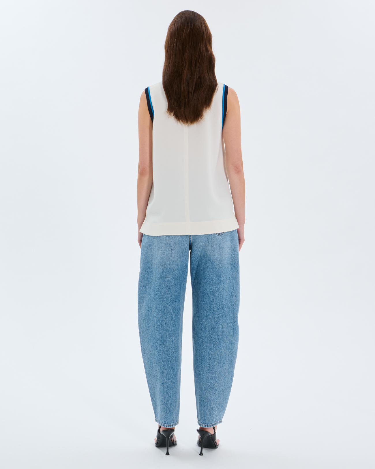 Top Troy Ecru contrast neckline top ZAPA