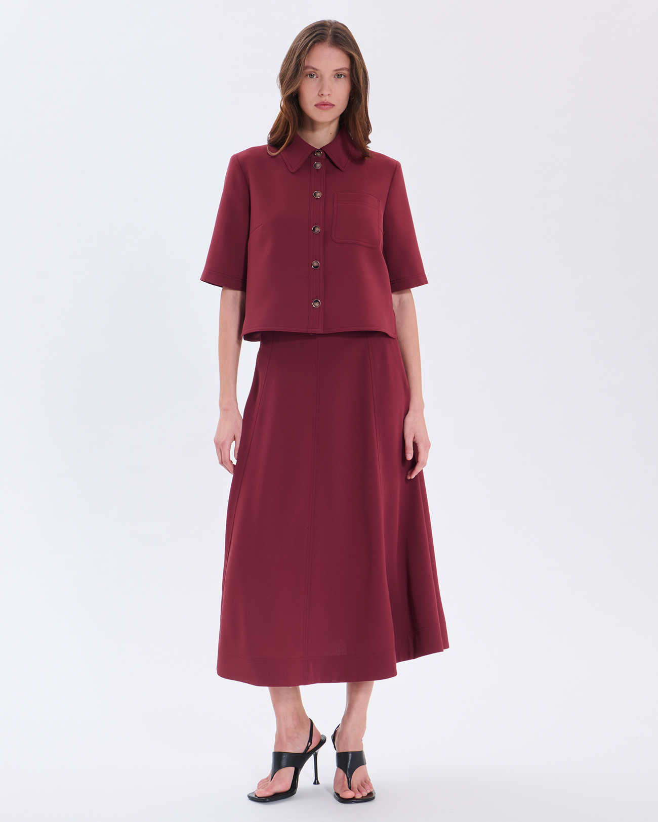 Celina shirt Short burgundy shirt ZAPA