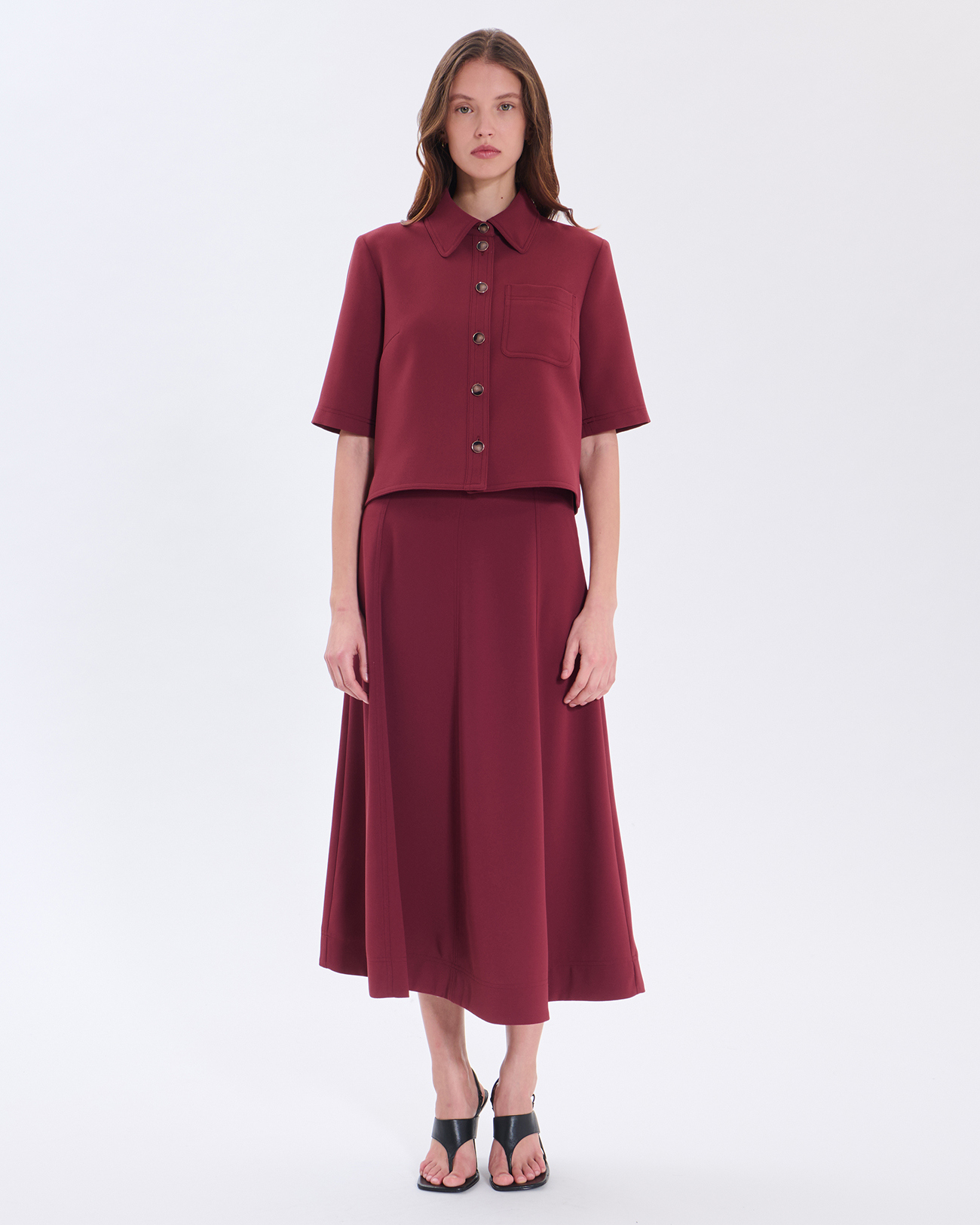 Celina shirt Short burgundy shirt ZAPA