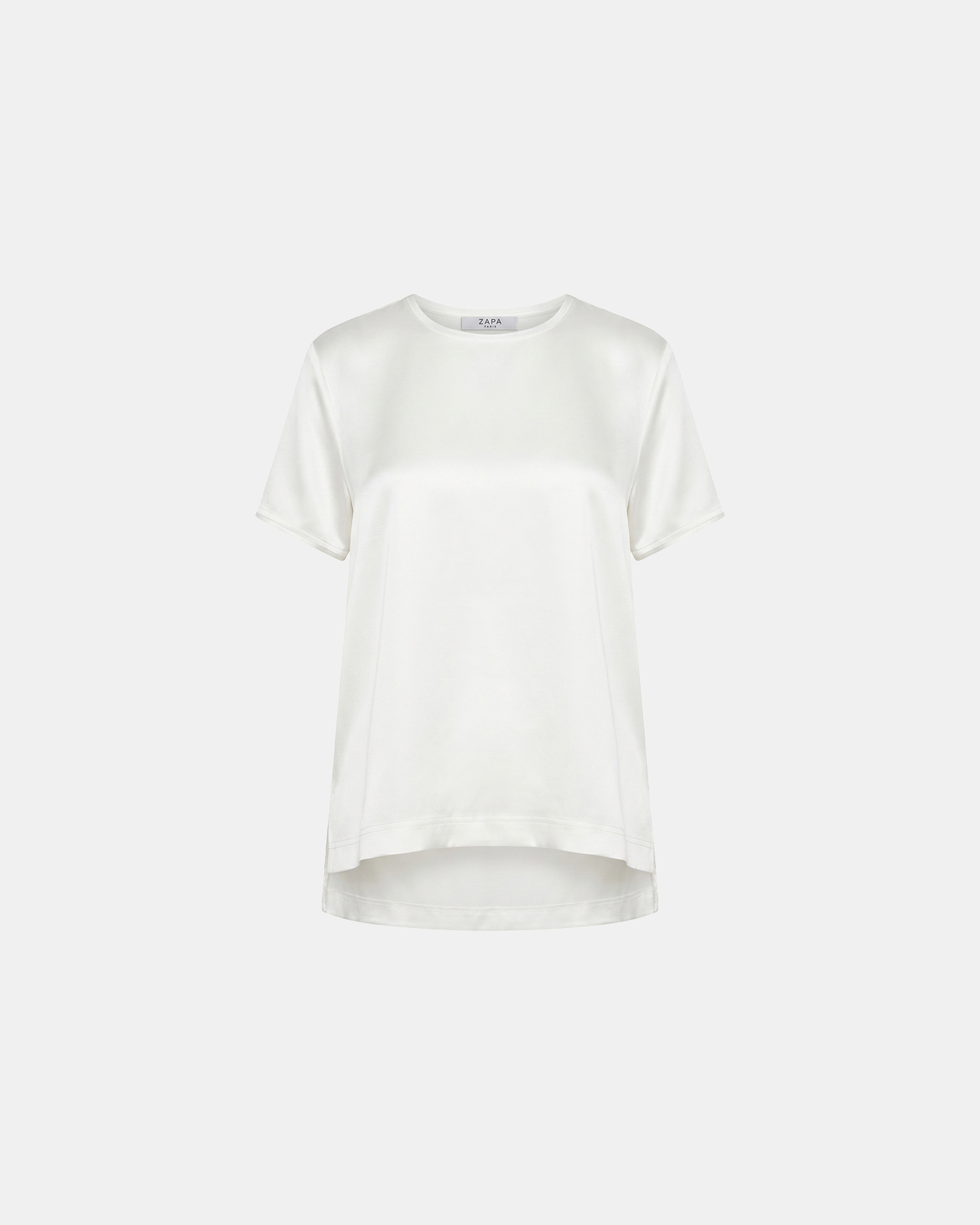Touma Top Ecru satin viscose Top ZAPA