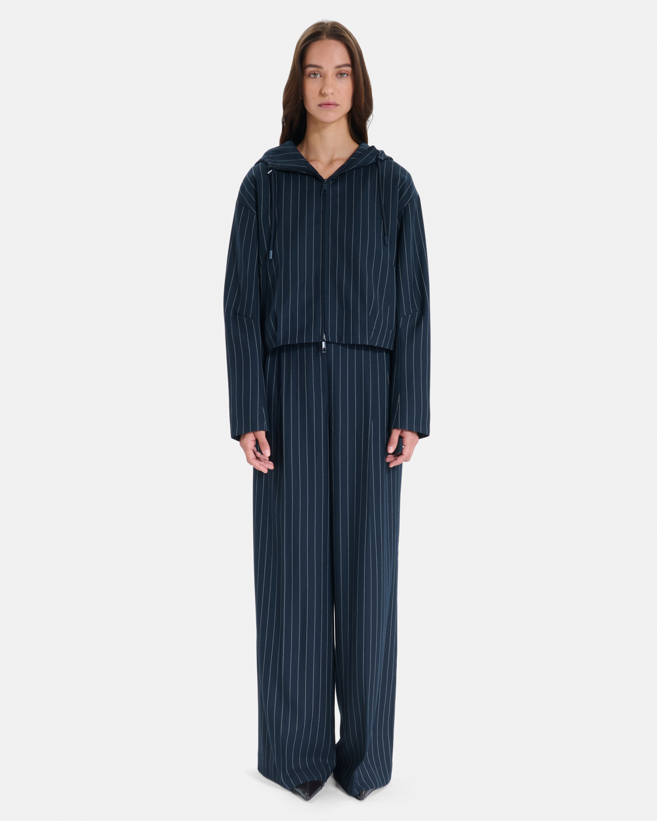 Blake jacket Short navy blue striped hooded jacket ZAPA