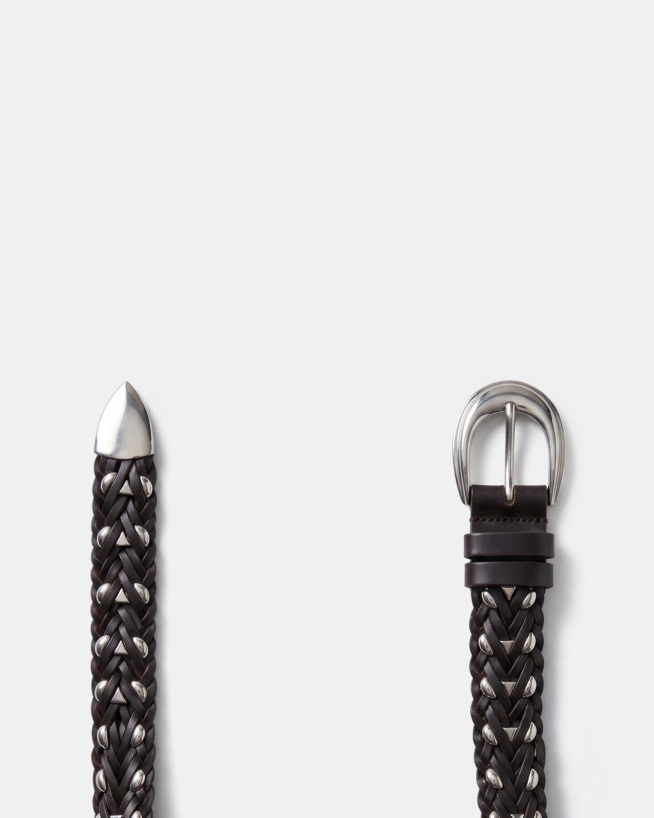 Crown Belt Chocolate braided leather belt ZAPA