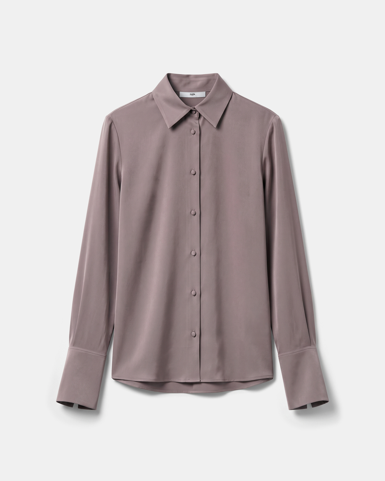 Calvyn shirt Long-sleeved silk shirt in mist ZAPA