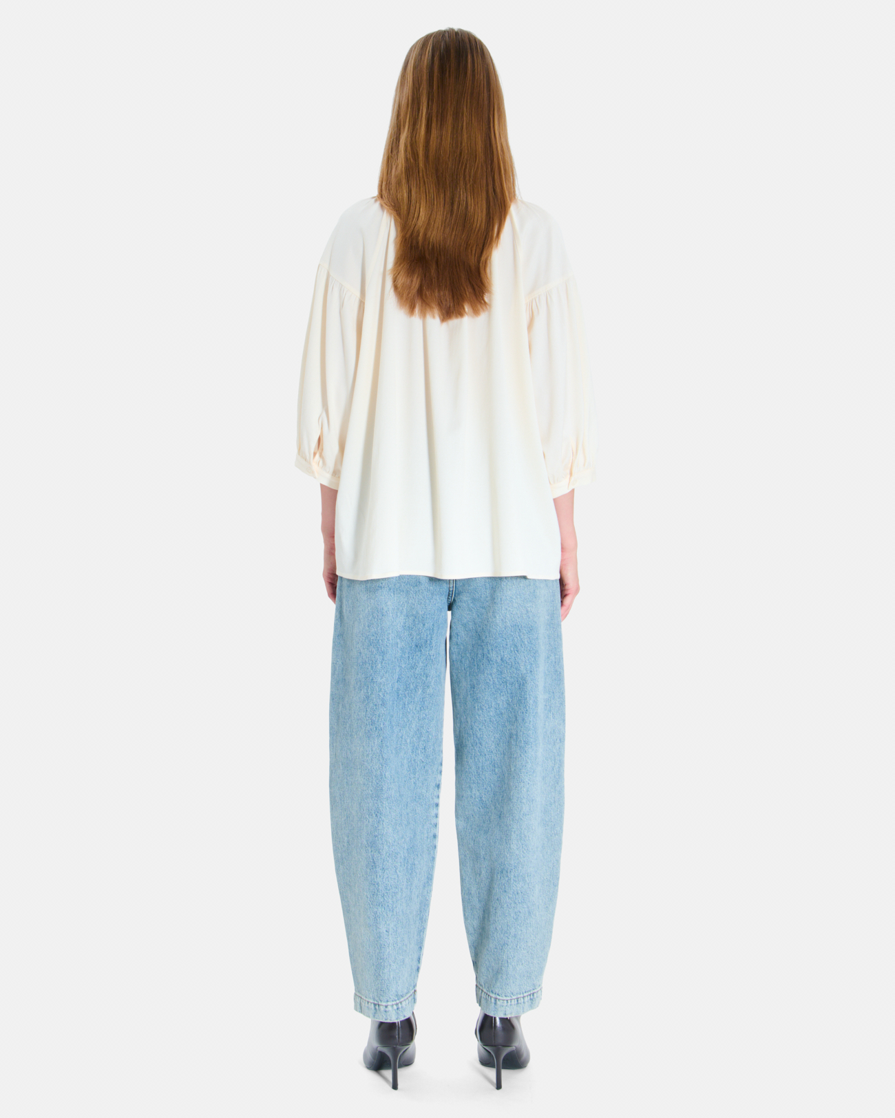 Cora shirt Cream wool loose-fitting shirt ZAPA