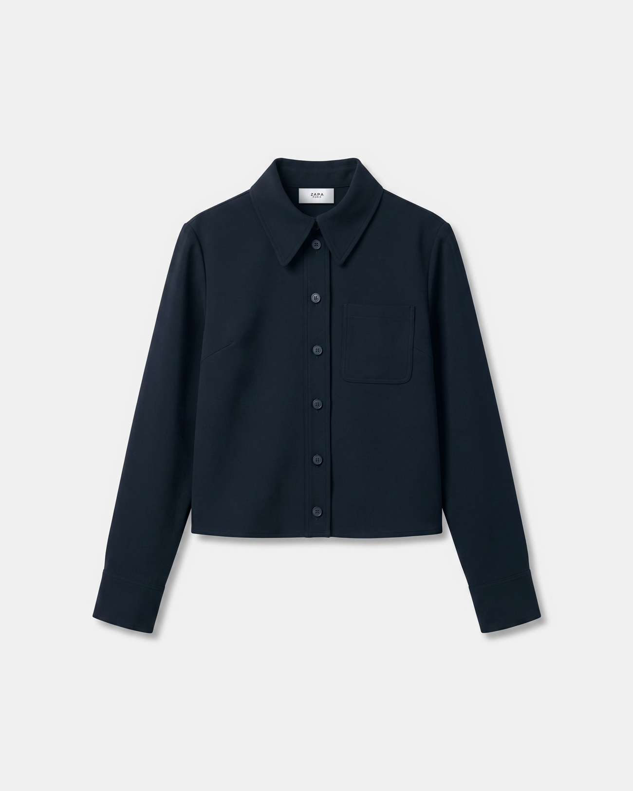 Conie Shirt Modern black shirt with a classic collar ZAPA