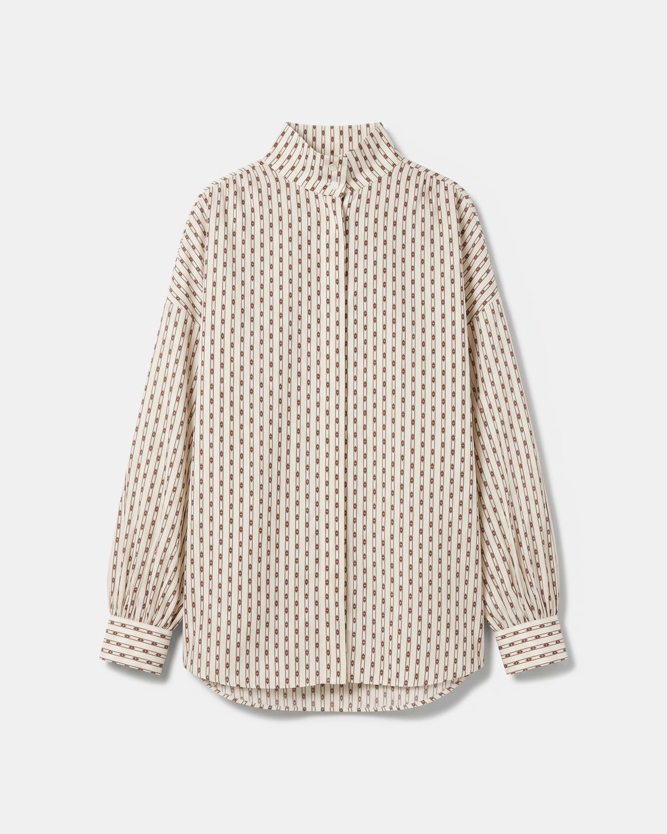 Clyde Shirt Beige geometric print flowy shirt ZAPA