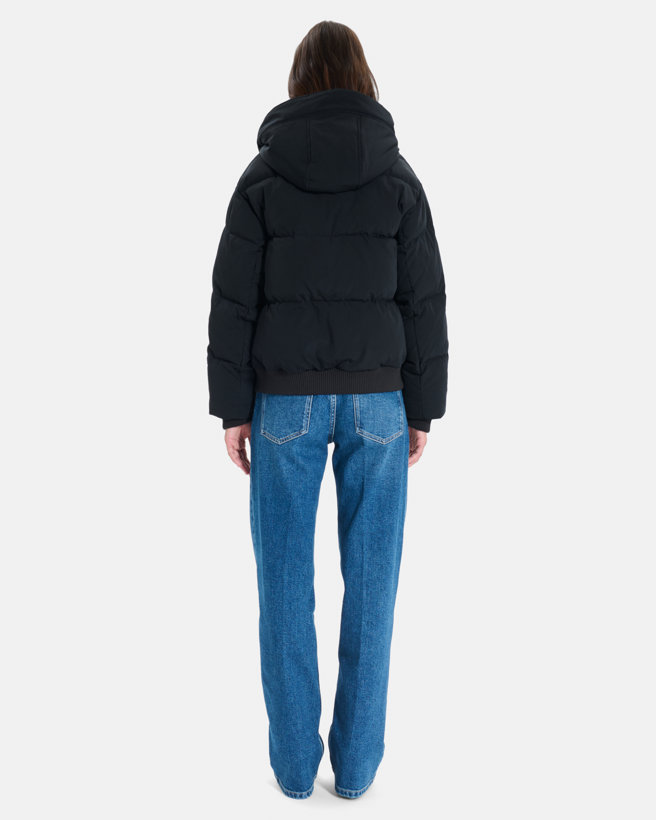 Dany down jacket Short black quilted puffer jacket with hood ZAPA