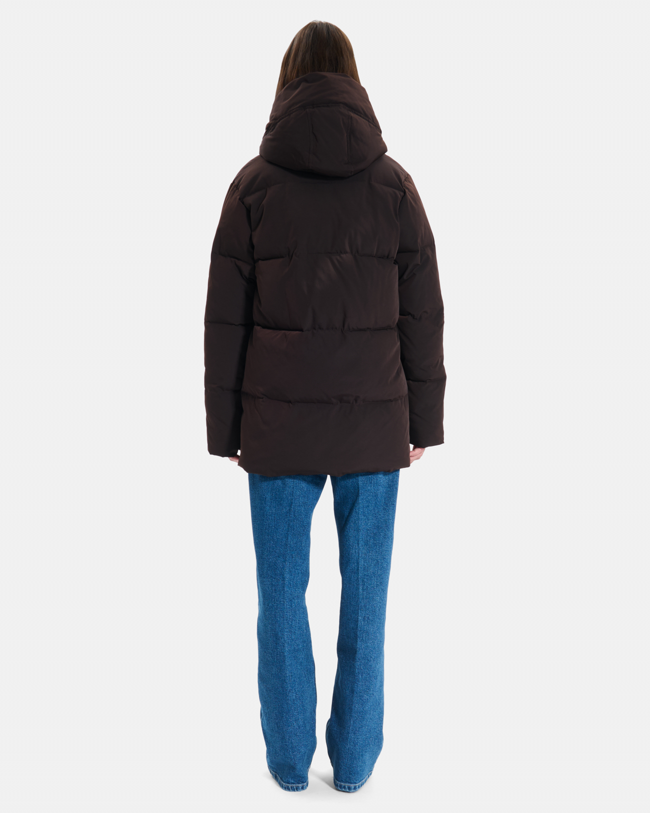 Dorice down jacket Short quilted chocolate puffer jacket with hood ZAPA