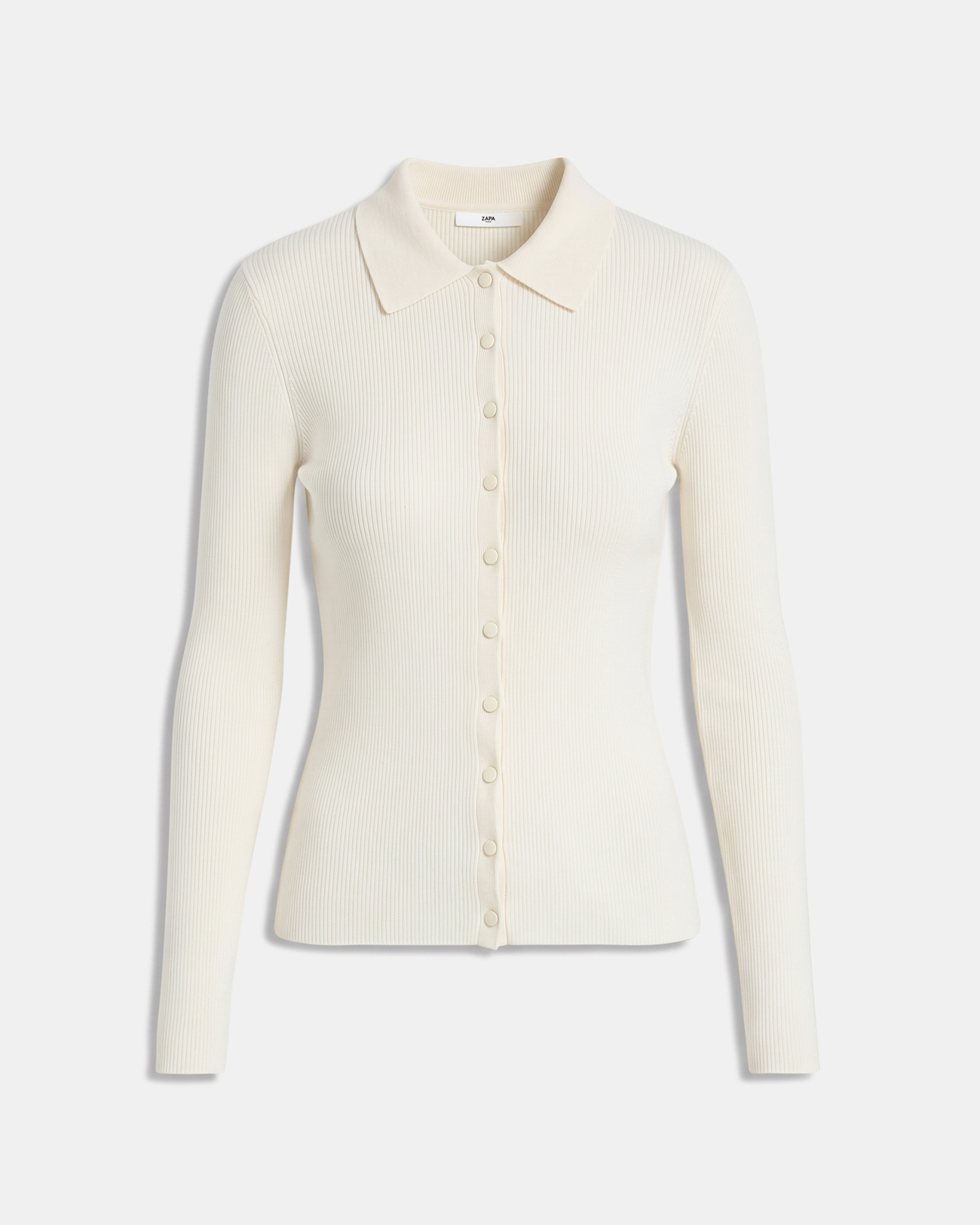 Gally Vest Cream knit button-up cardigan ZAPA