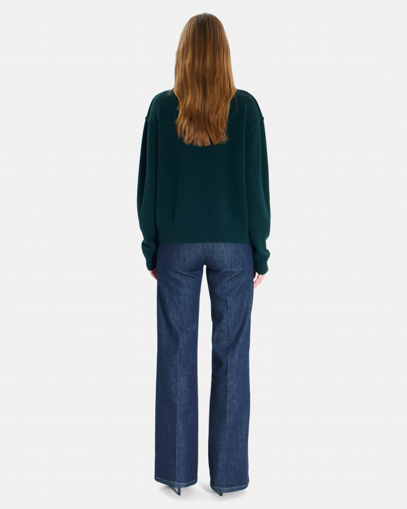 Gatty vest Green cashmere button-front V-neck cardigan ZAPA