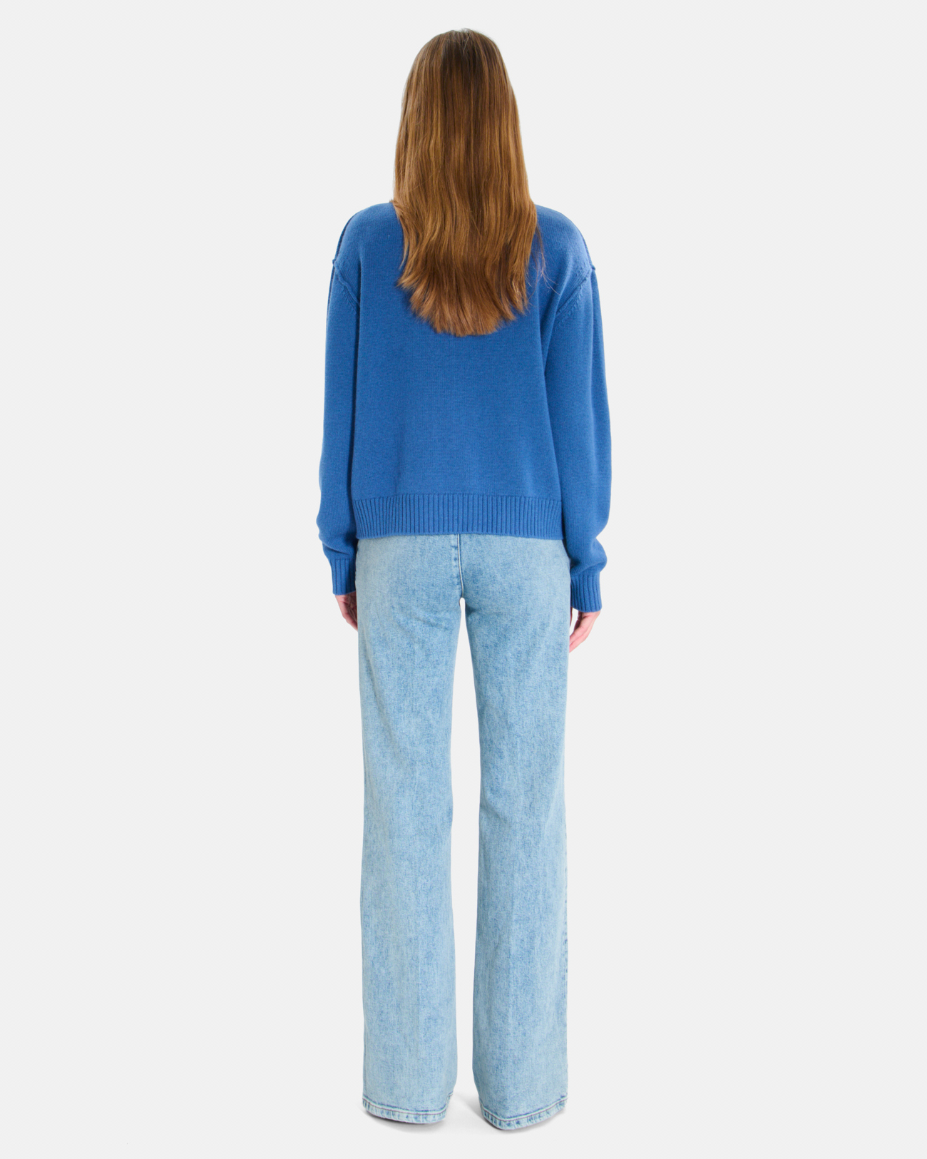 Gatty vest Indigo cashmere buttoned V-neck cardigan ZAPA