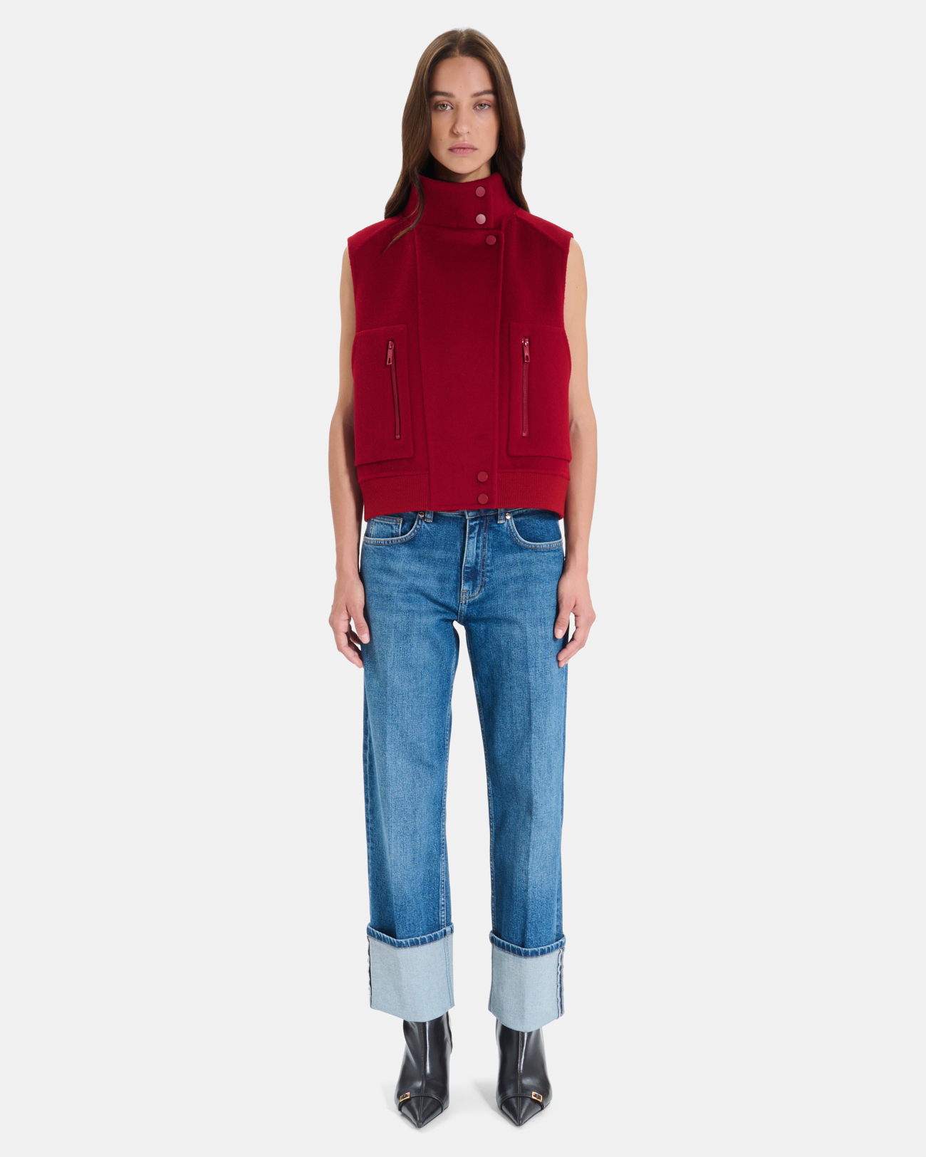 Gaspard vest Sleeveless wool vest with a high collar ZAPA