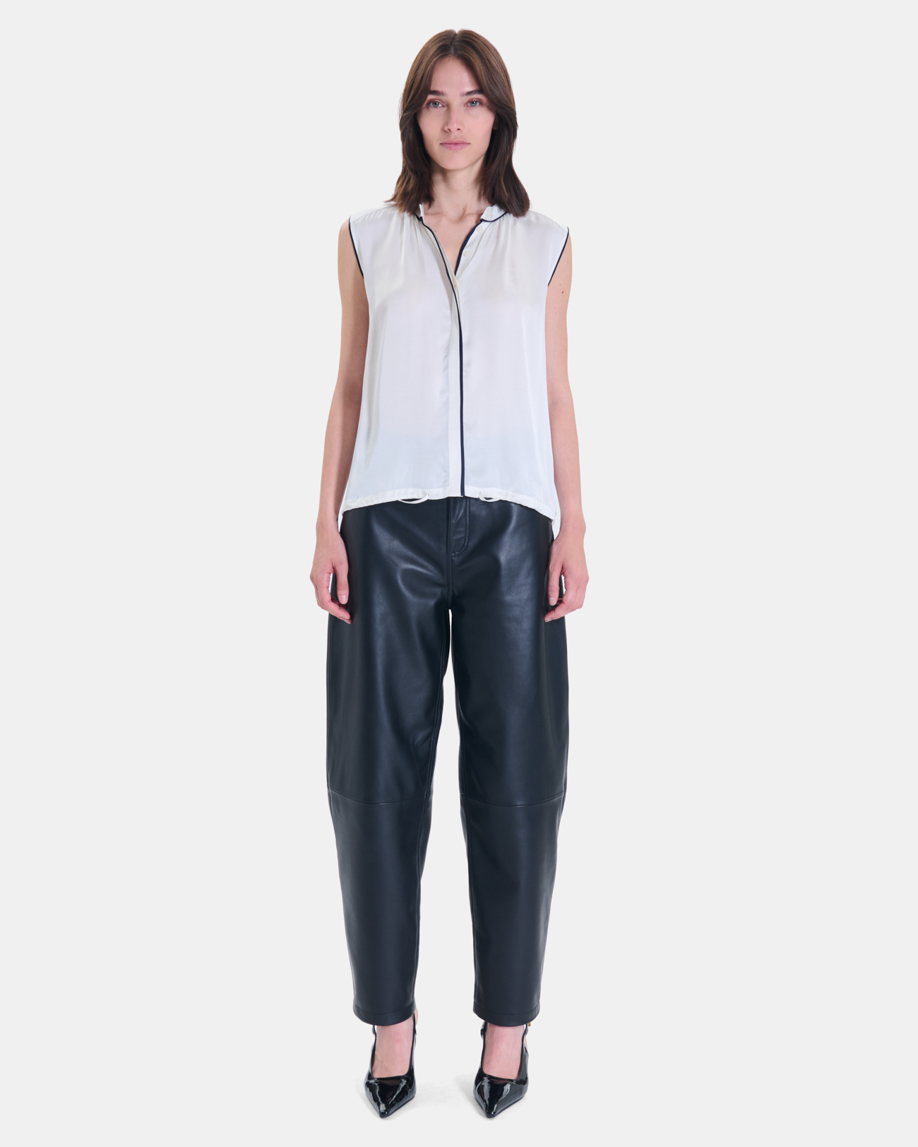 Top Toby Off-white sleeveless viscose top ZAPA