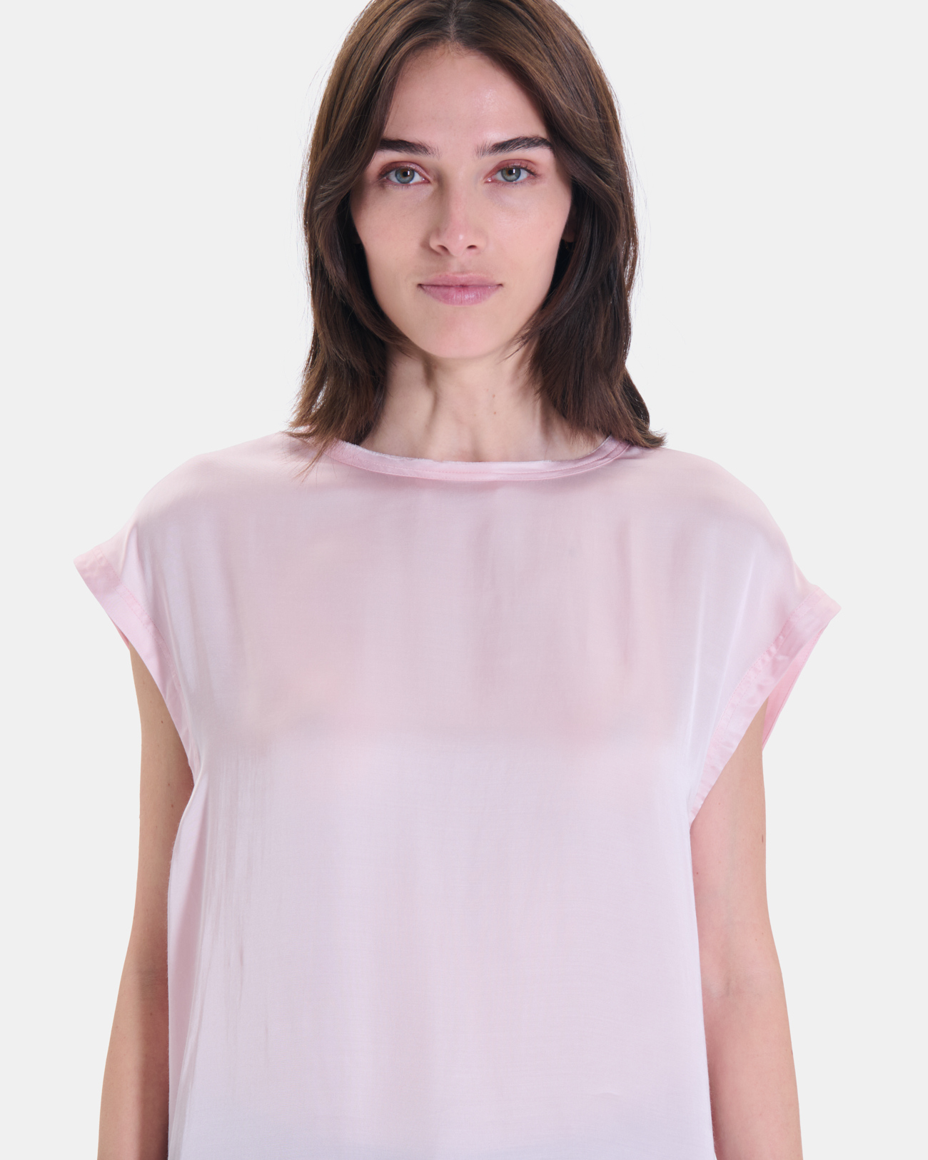 Top Tracy Pink short-sleeved viscose top ZAPA