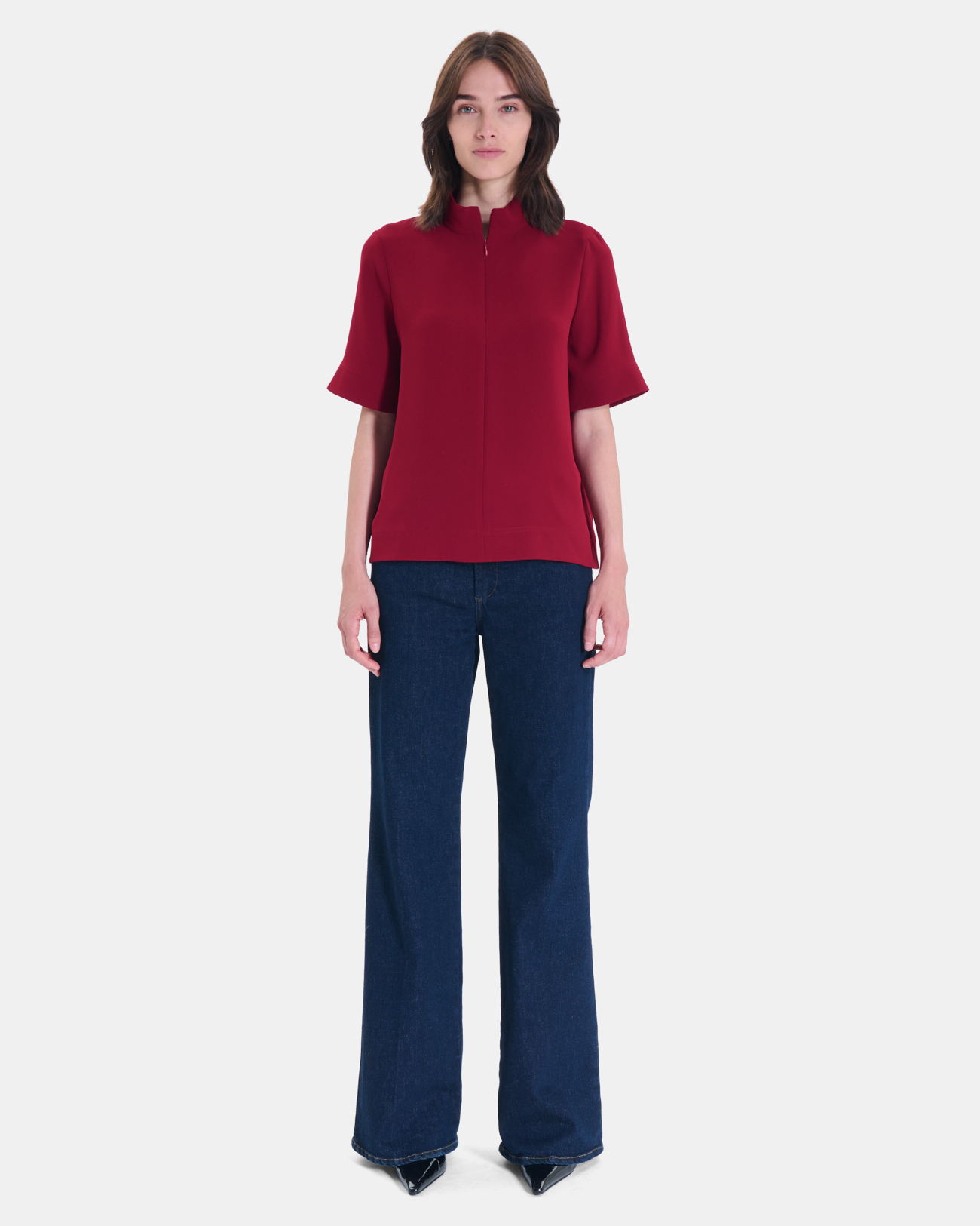 Top Tymma Red oversized high-neck top ZAPA
