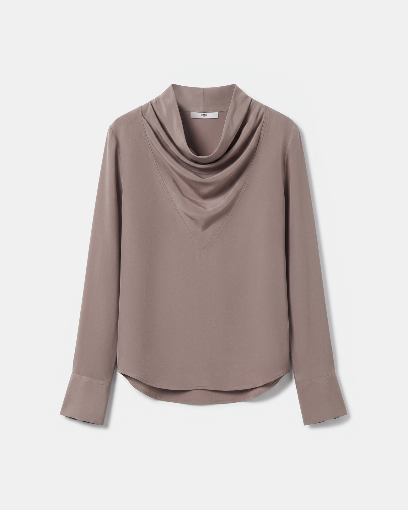 Top Tyrell Silk top with draped turtleneck and long sleeves ZAPA