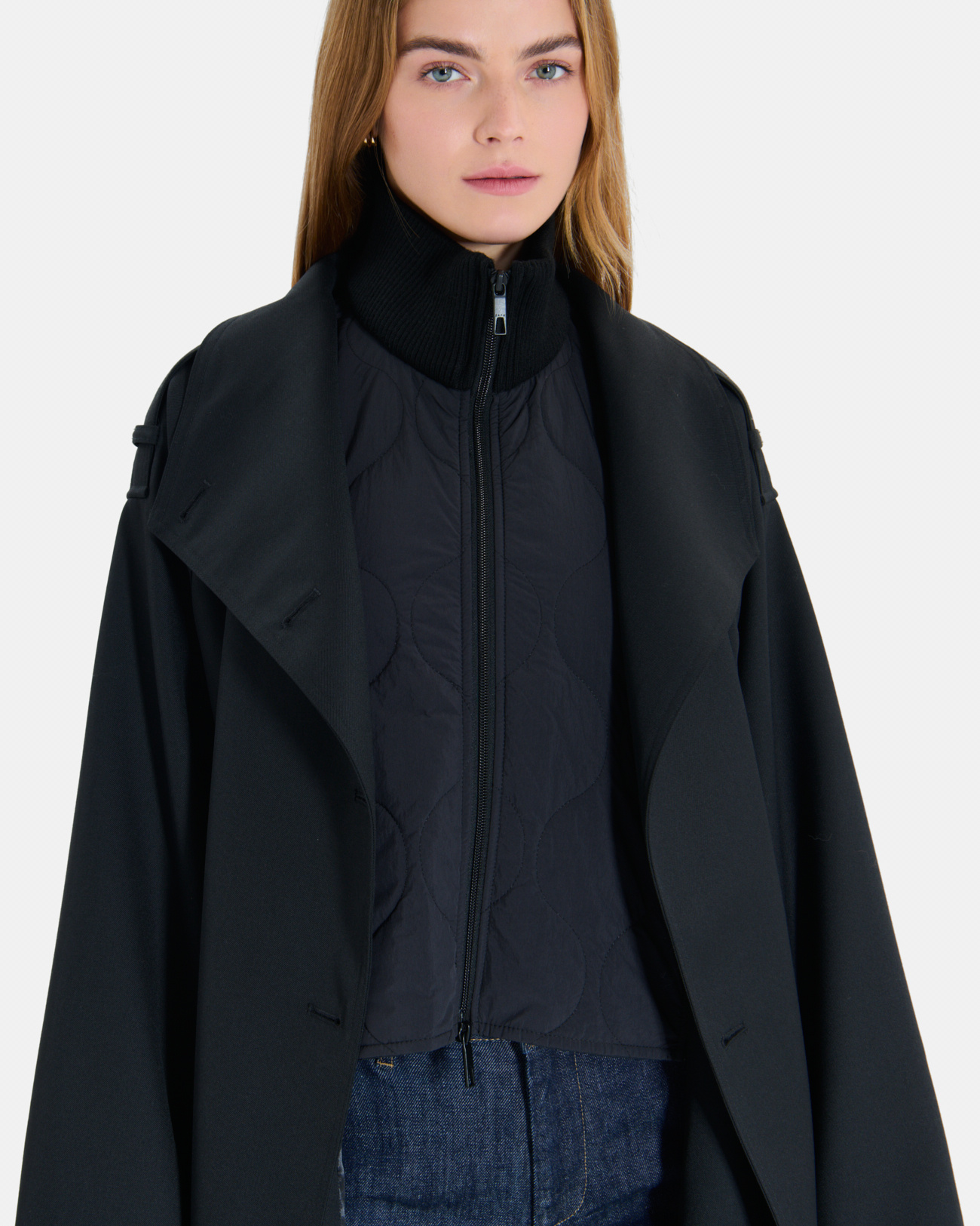 Tybalt Trench Long black double-breasted trench coat ZAPA