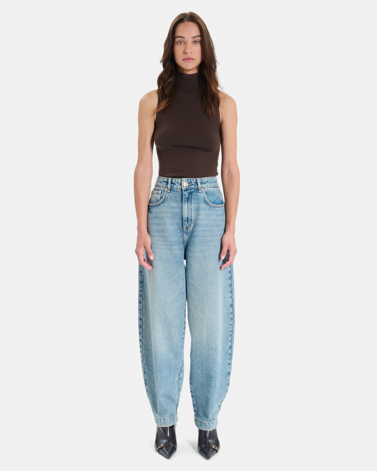 Jean Pia Vintage blue cotton barrel jeans ZAPA