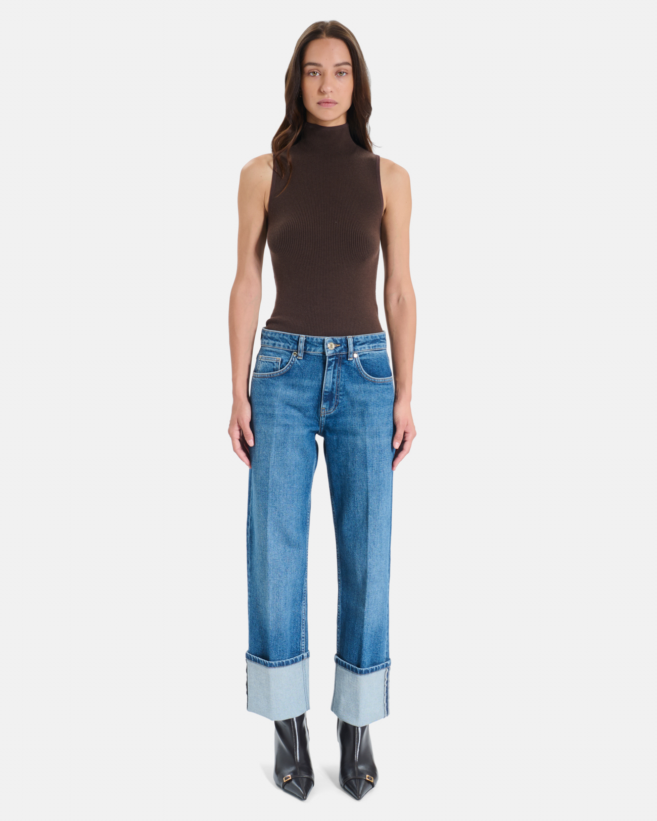 Jean Popus Straight-leg jeans in faded blue cotton ZAPA