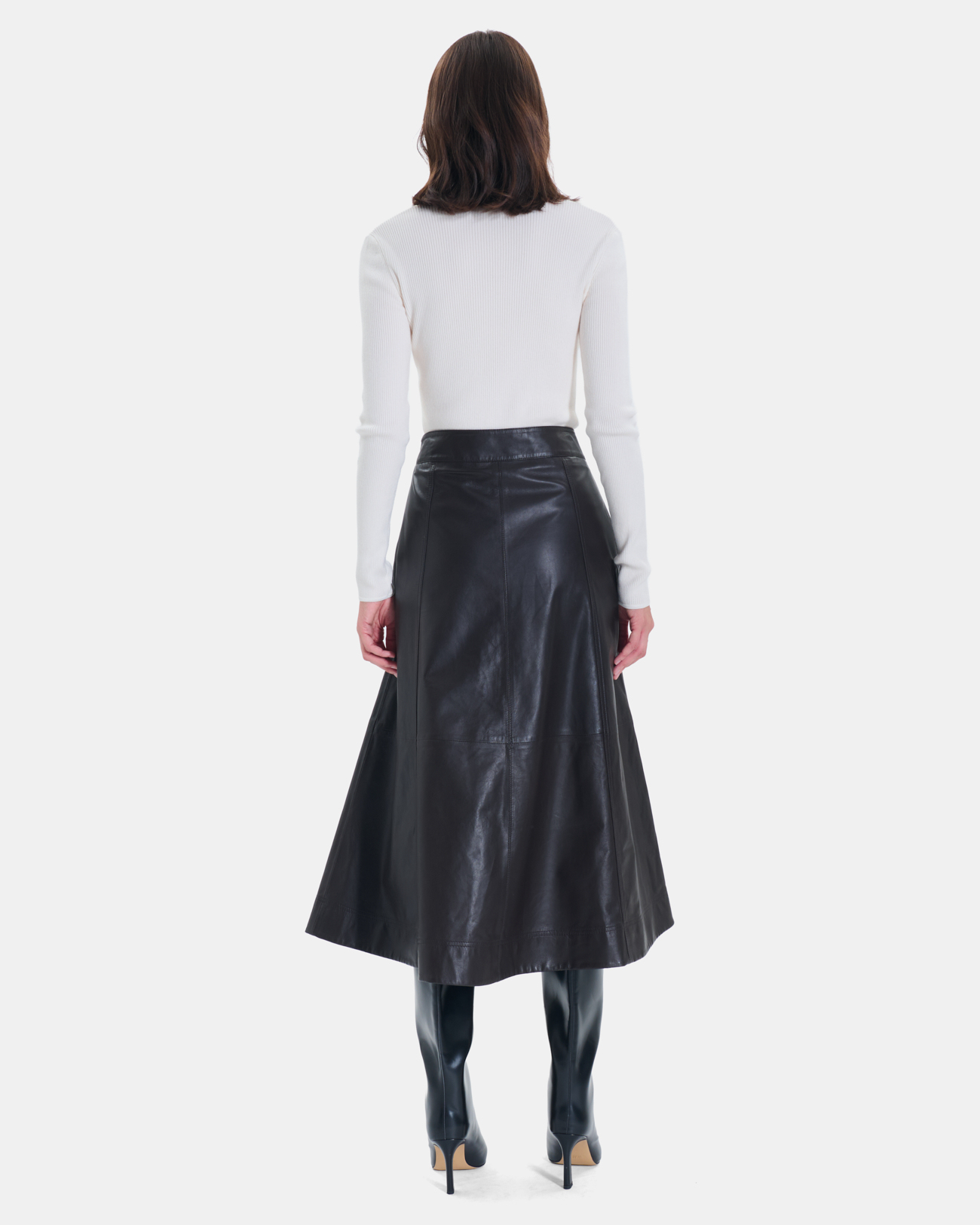 Julie Skirt Long pleated chocolate skirt ZAPA