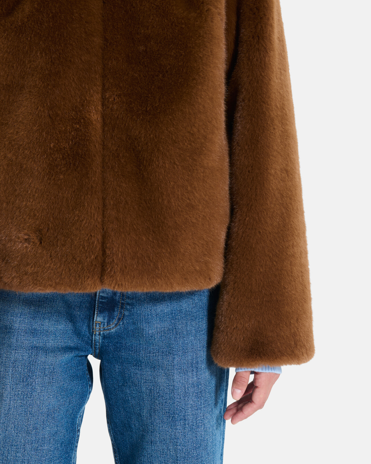 Mia Coat Short zip-up tobacco-colored coat ZAPA