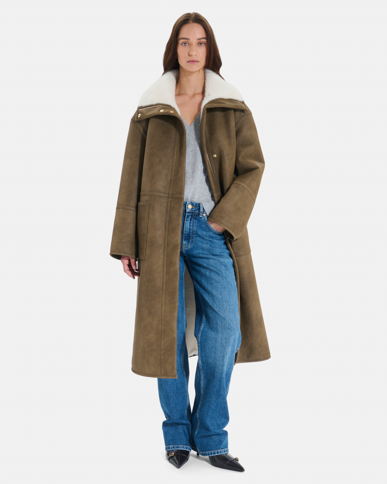 Matisse coat Khaki coat with contrasting hood ZAPA