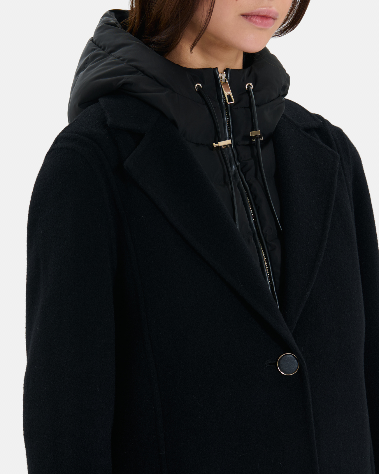 Mayra Coat Long wool coat with removable hood ZAPA