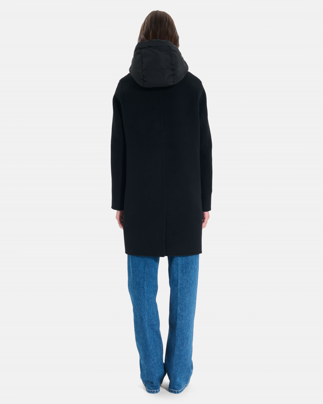 Mayra Coat Long wool coat with removable hood ZAPA