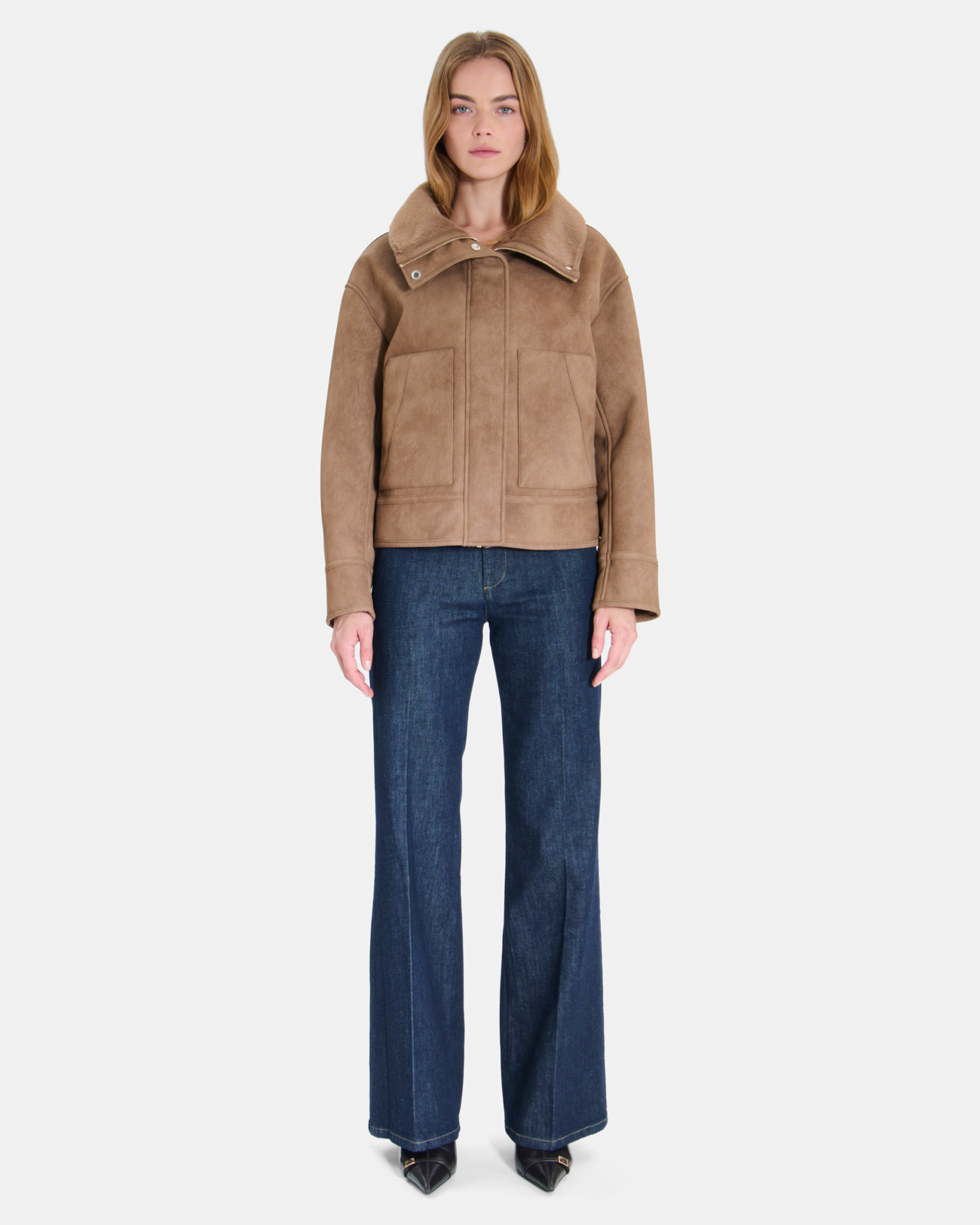 Marya coat Cinnamon short aviator coat ZAPA
