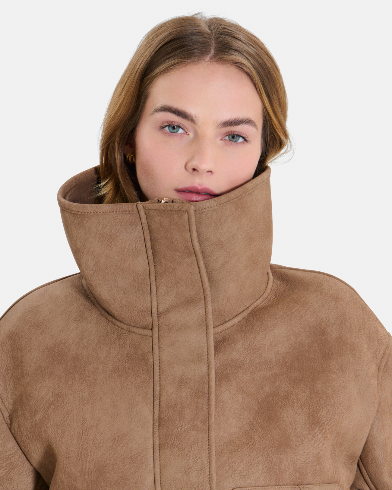Marya coat Cinnamon short aviator coat ZAPA