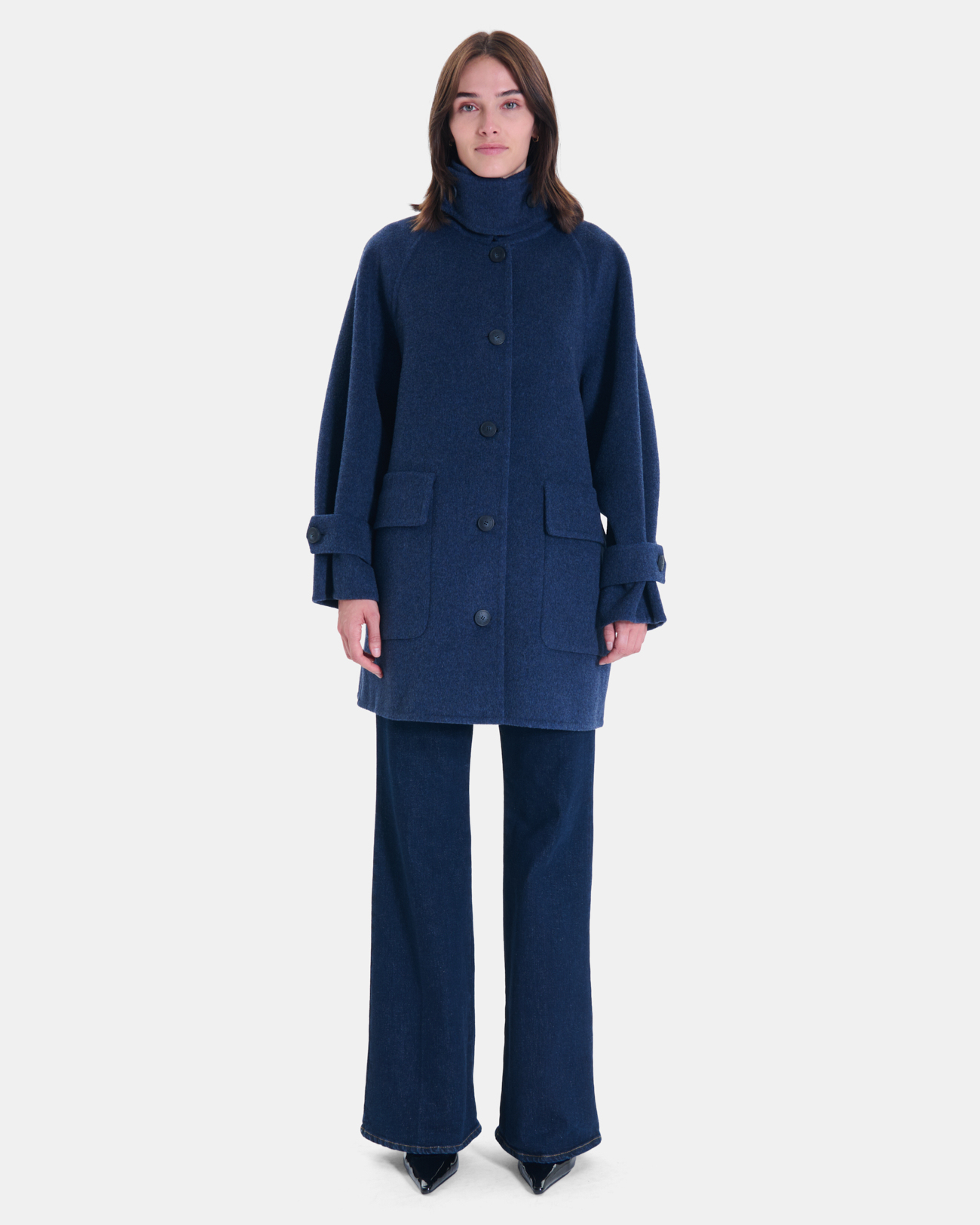 Maeline Coat Indigo wool coat ZAPA