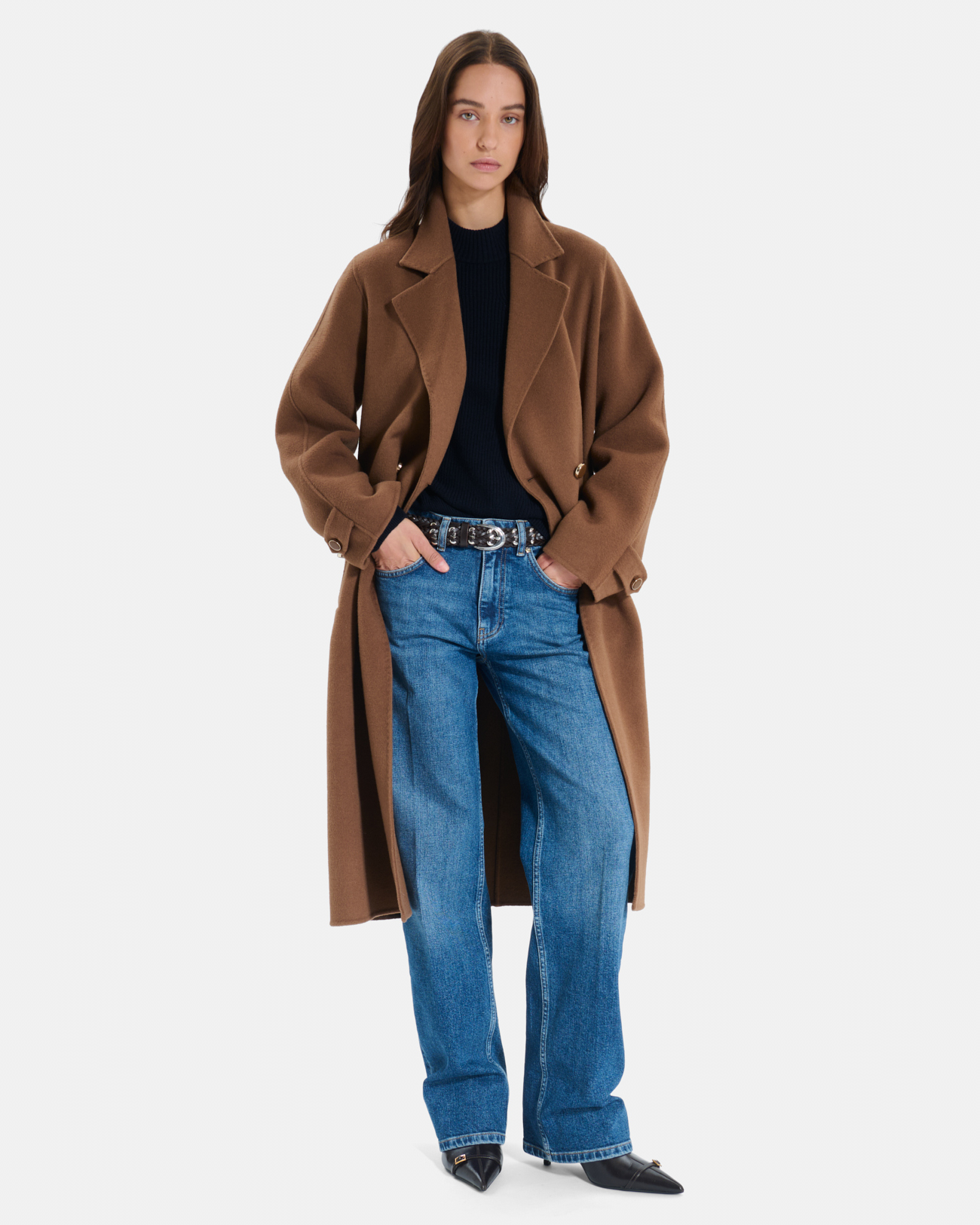 Milo Coat Long cinnamon wool coat ZAPA