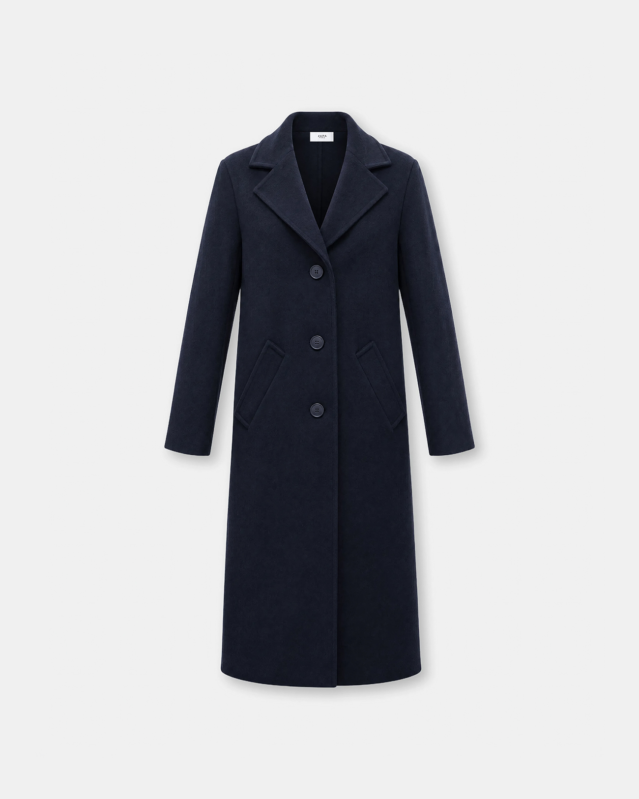 Magalie Coat Long nocturnal wool coat made in France ZAPA