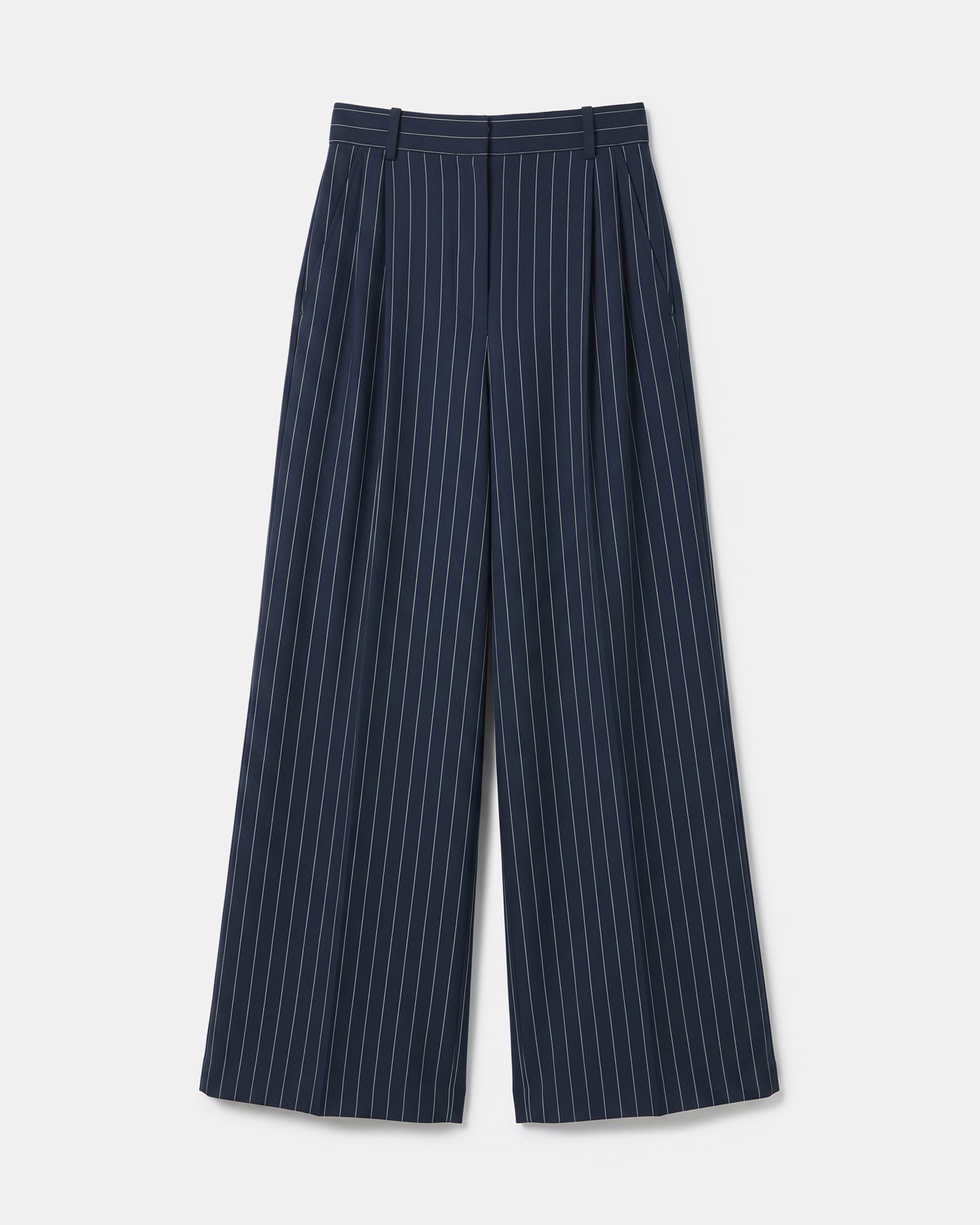 Paper Pants Wide-leg navy blue striped trousers ZAPA