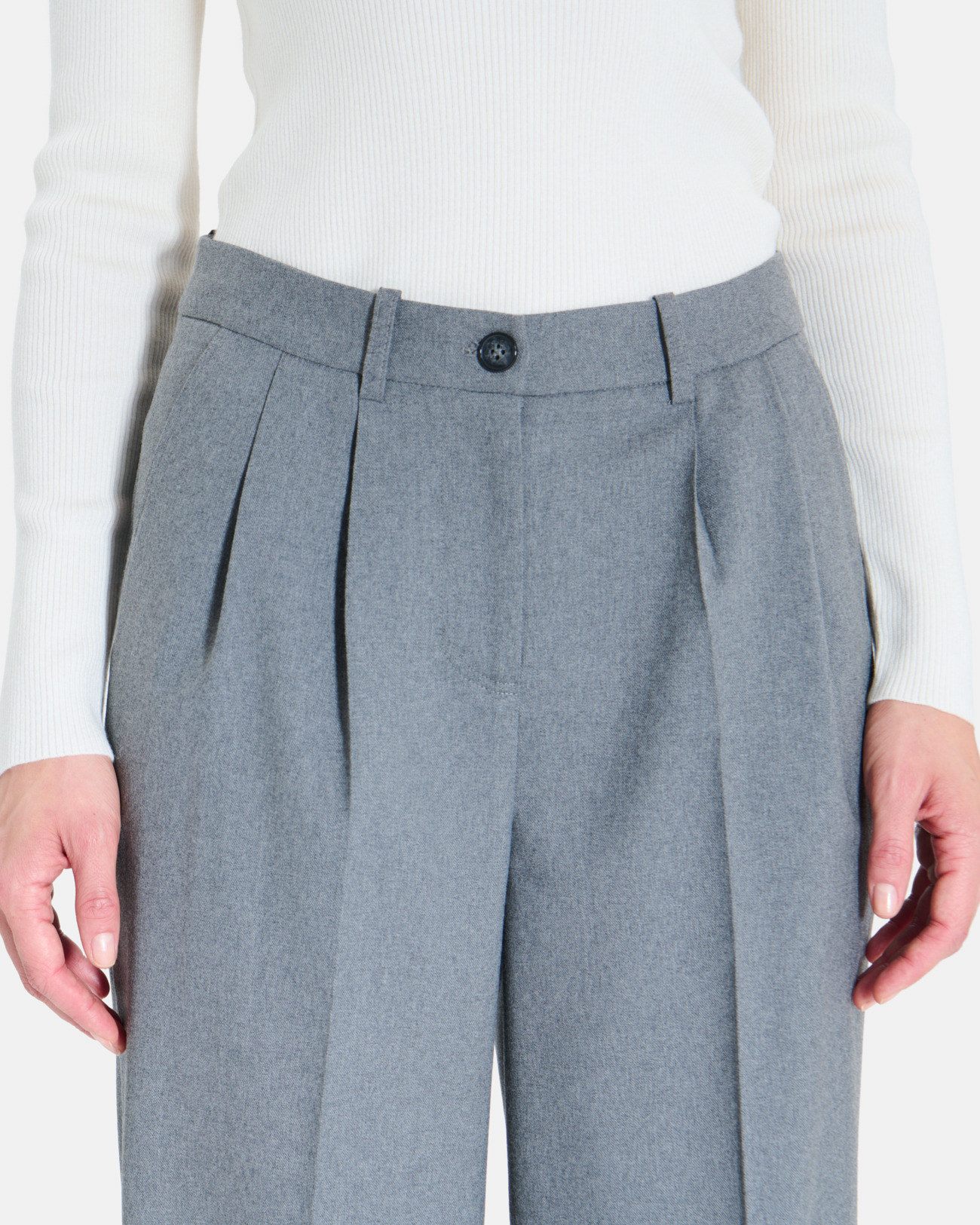 Princesse Pants Wide-legged heather grey trousers ZAPA