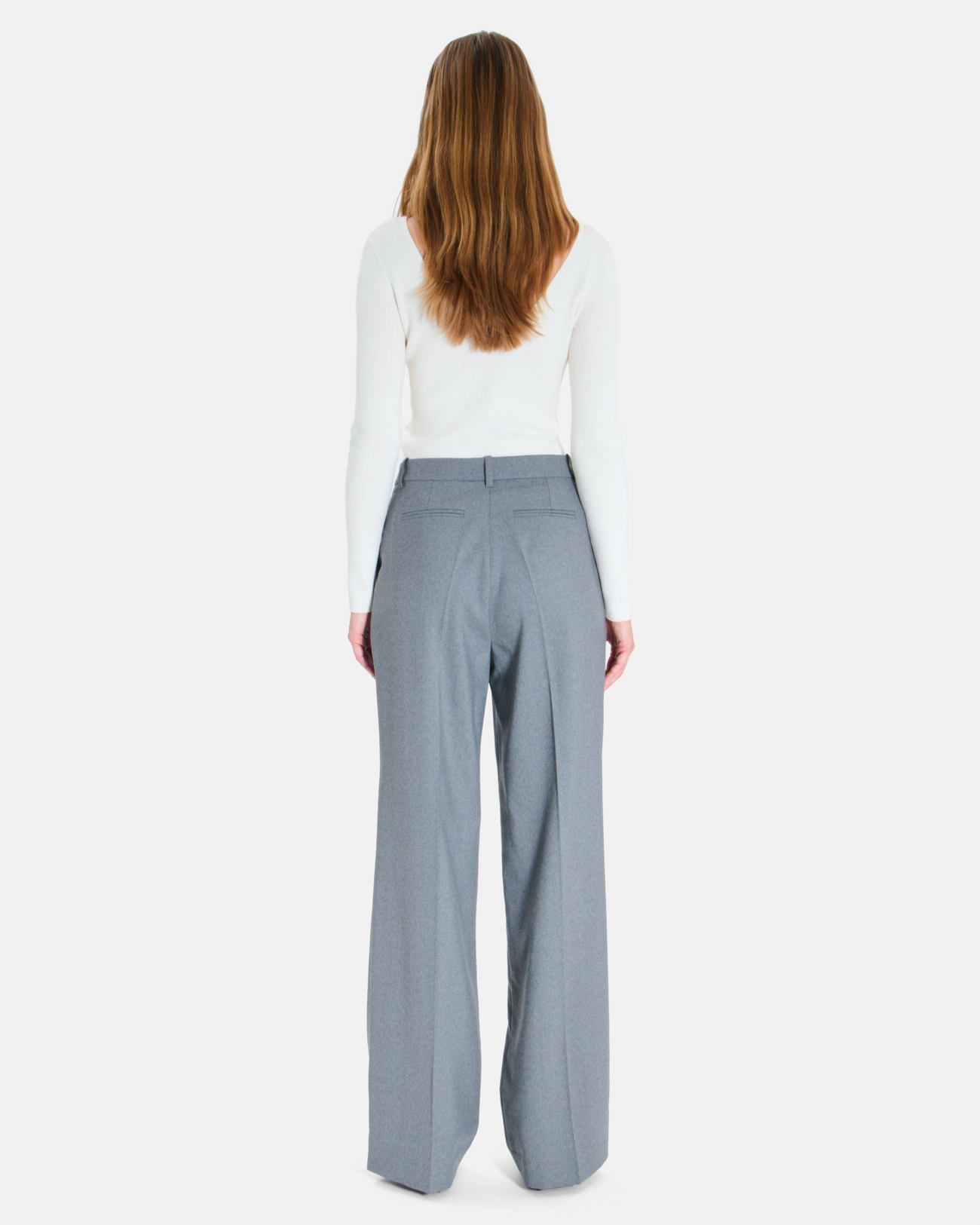 Princesse Pants Wide-legged heather grey trousers ZAPA
