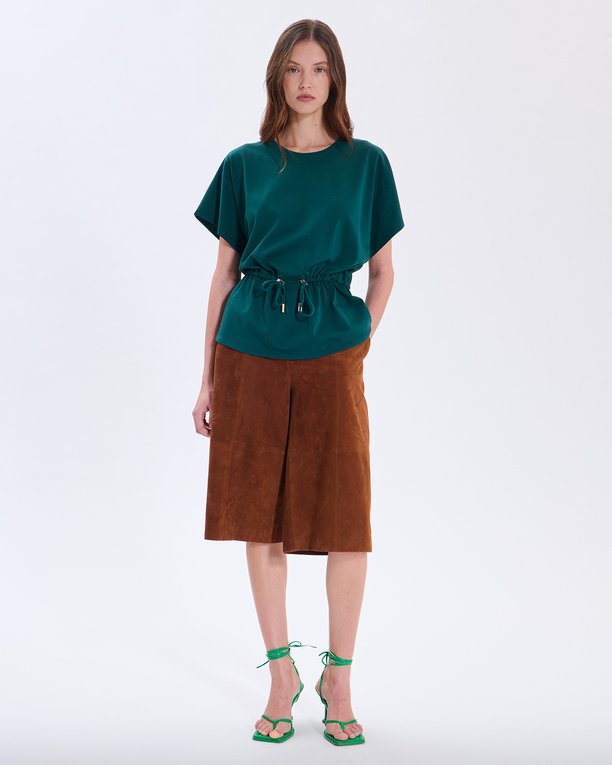 Top Toria Green top with a cinched waist ZAPA