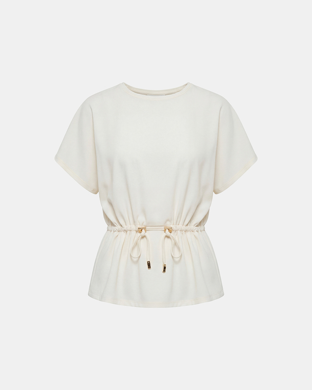 Toria Top Ecru top with a cinched waist ZAPA