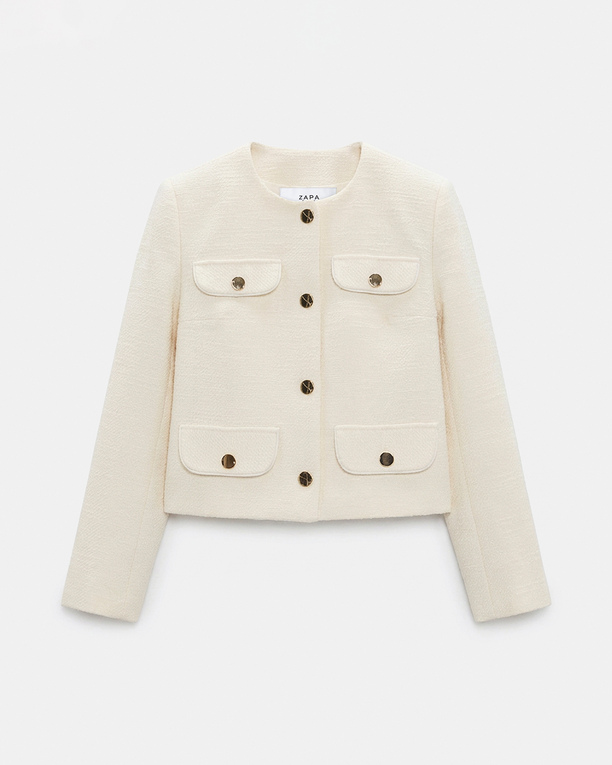 Valsa Jacket Ecru tweed jacket ZAPA