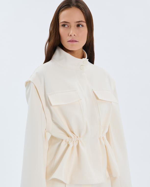 Vahita Jacket Ecru jacket with removable sleeves ZAPA