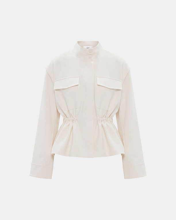 Vahita Jacket Ecru jacket with removable sleeves ZAPA