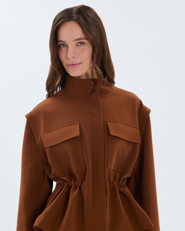 Vahita Jacket Mahogany jacket with removable sleeves ZAPA