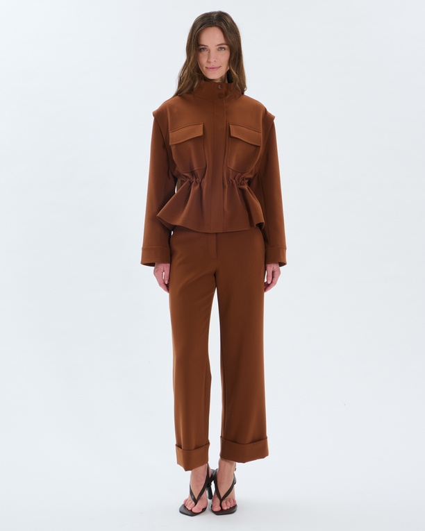 Vahita Jacket Mahogany jacket with removable sleeves ZAPA