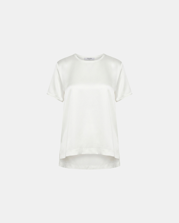 Touma Top Ecru satin viscose Top ZAPA