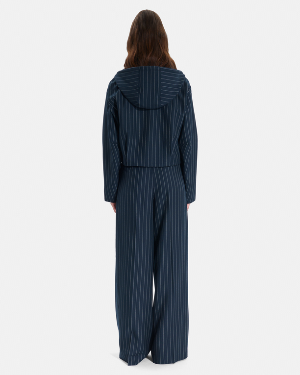Blake jacket Short navy blue striped hooded jacket ZAPA