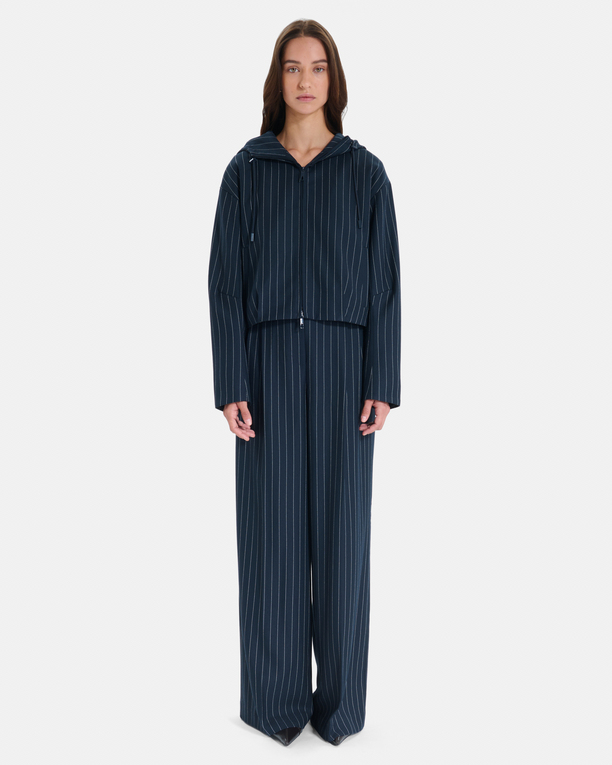 Blake jacket Short navy blue striped hooded jacket ZAPA